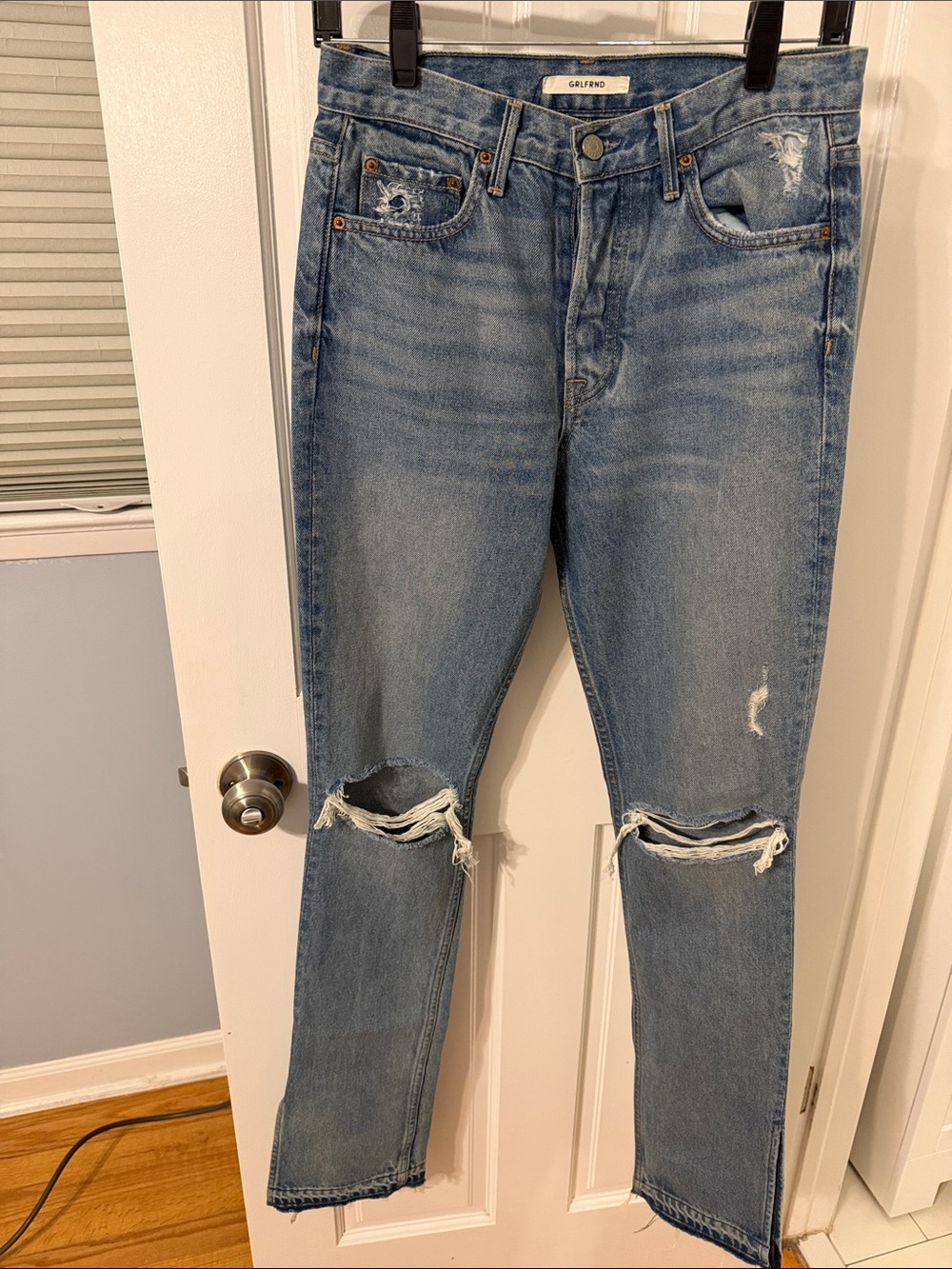 GRLFRND Natalia Medium Blue Vintage-Wash Denim Jeans